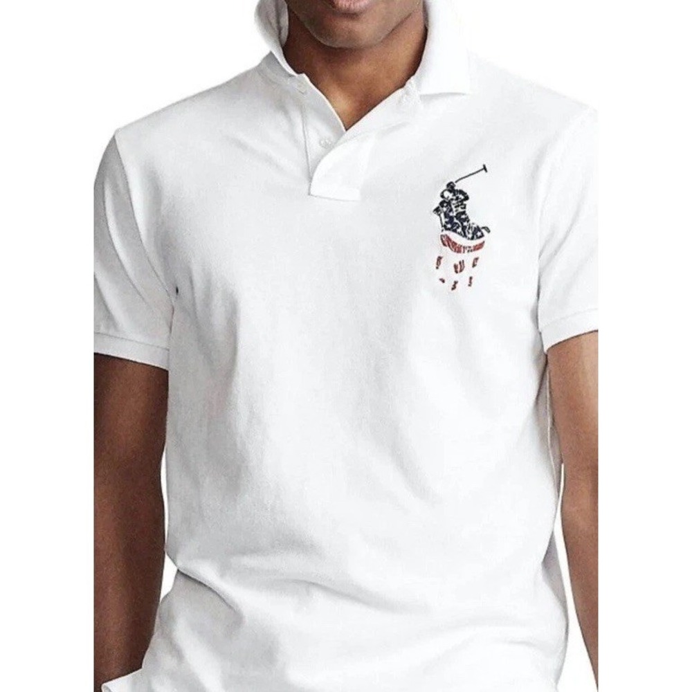 Mens Polo Ralph Lauren Big & Tall Custom Slim Fit Mesh Polo Sz 5XB Large Pony